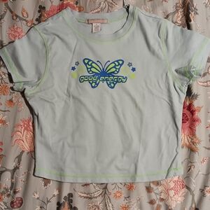 Blue butterfly tank top